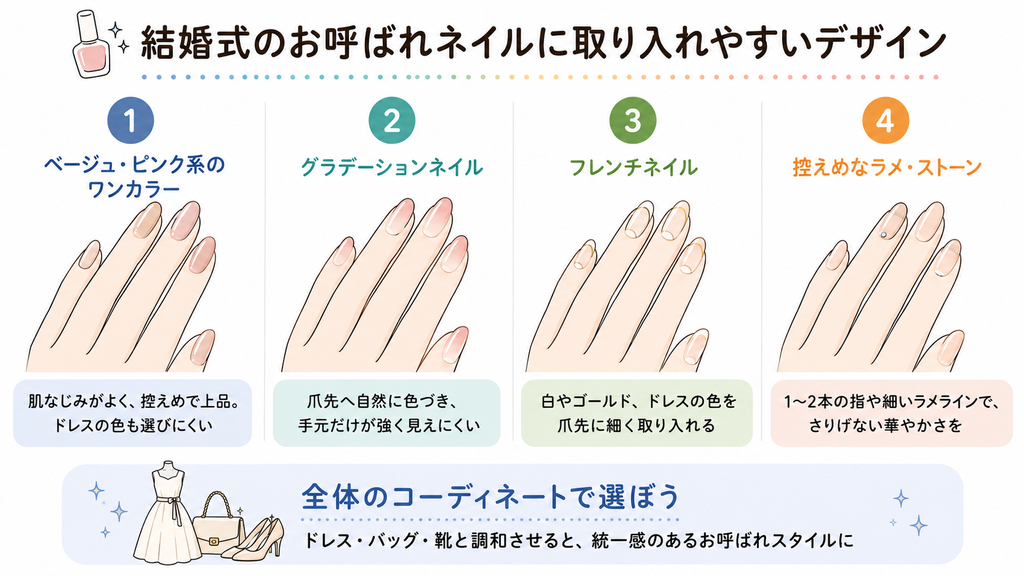 結婚式のお呼ばれネイルに取り入れやすいデザイン