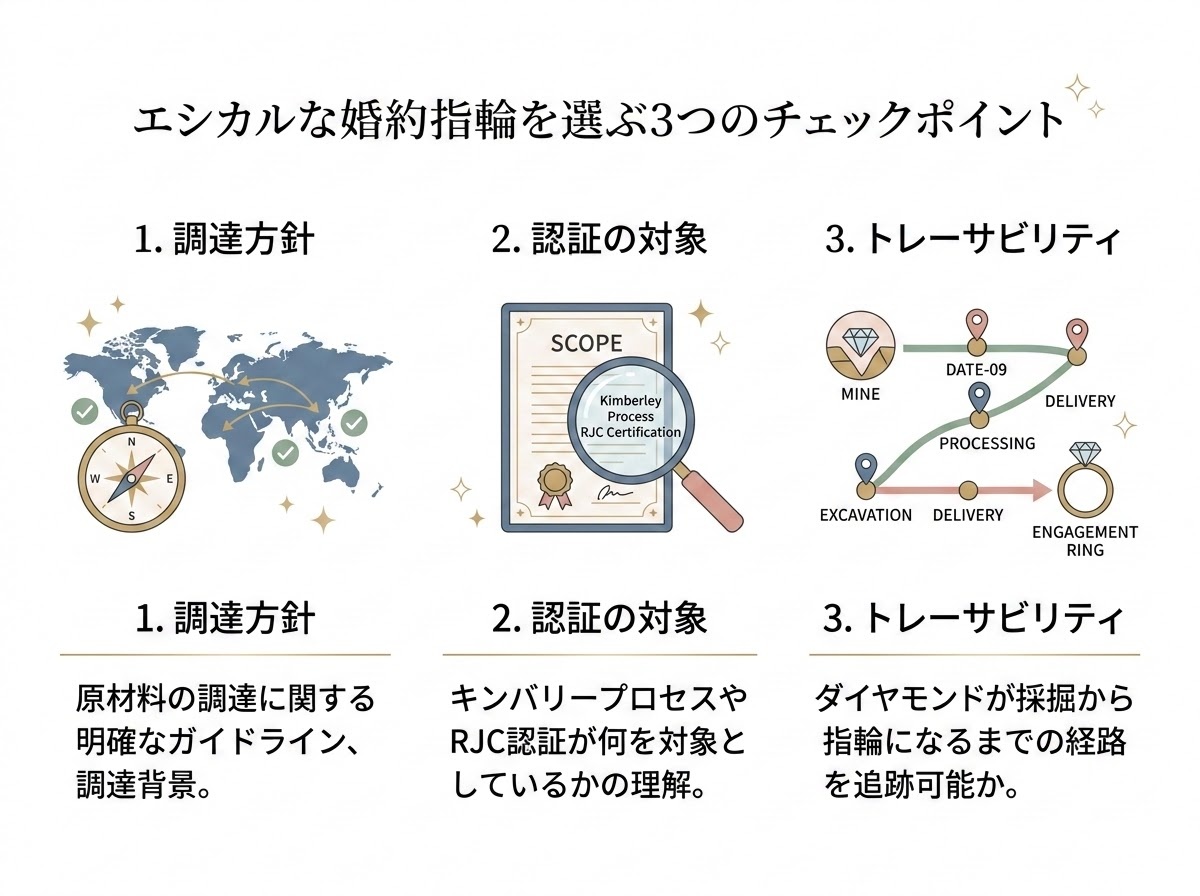 エシカルな婚約指輪を選ぶ3つのチェックポイント